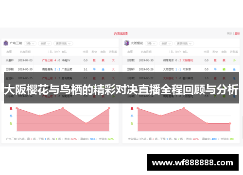 大阪樱花与鸟栖的精彩对决直播全程回顾与分析